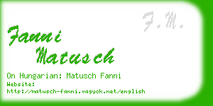 fanni matusch business card